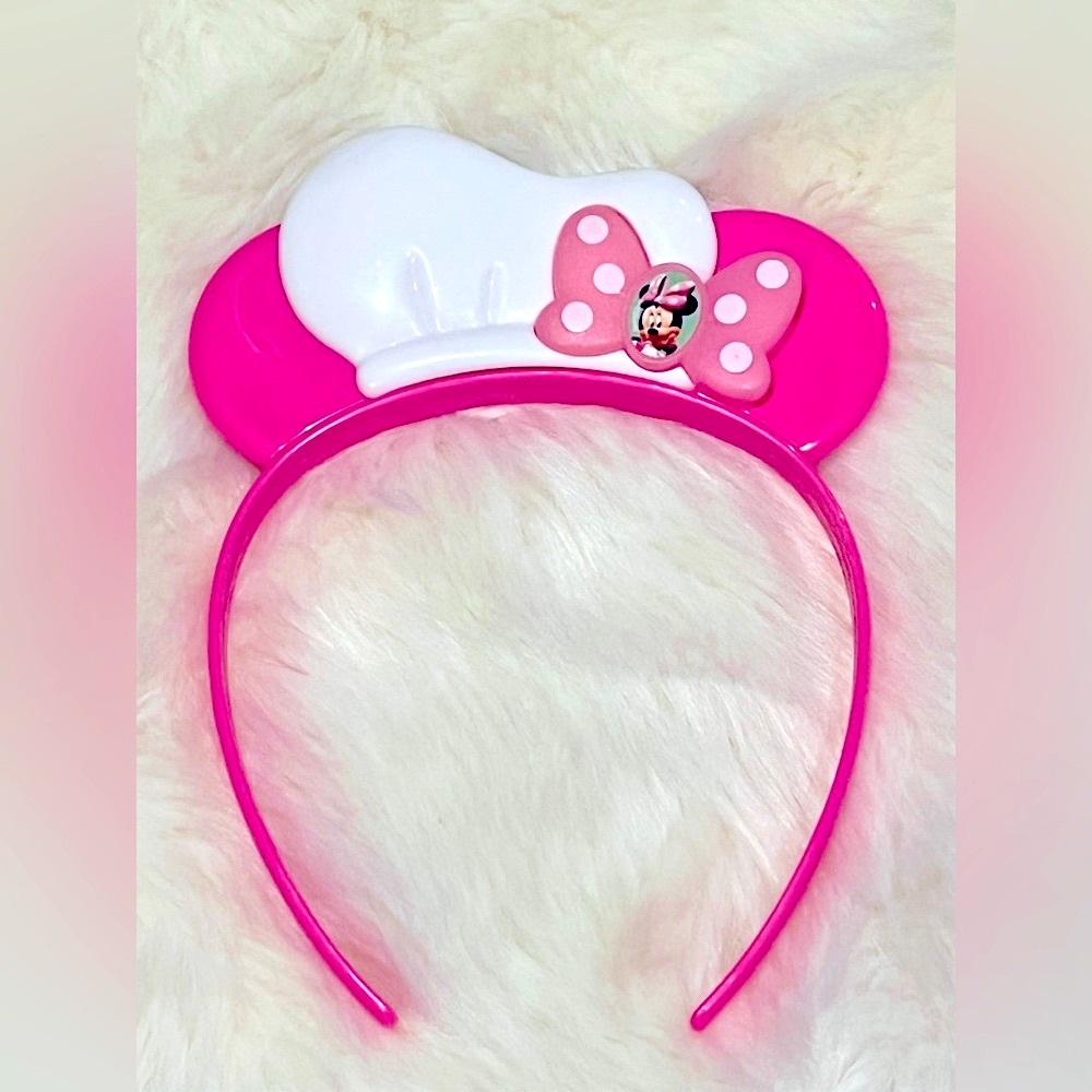 Minnie Mouse Ears “Chef Hat” Bow 👩‍🍳🎀 Disney Parks Girls Toddler Play Costume